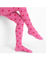 Rajstopy bawełniane różowe w czerwone serduszka tullinogi