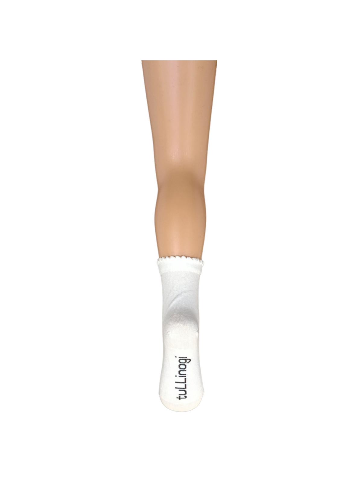 Skarpetki bawełniane ecru gładkie tullinogi