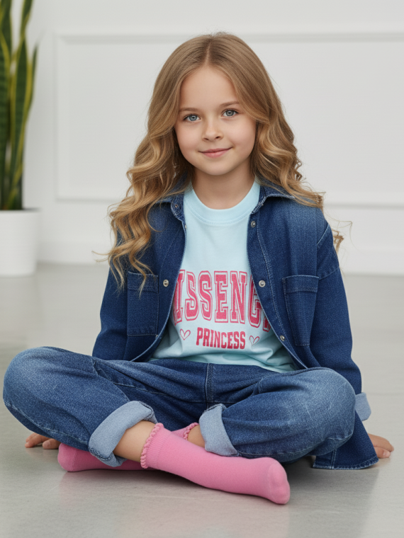 Skarpetki bawełniane różowe gładkie tullinogi