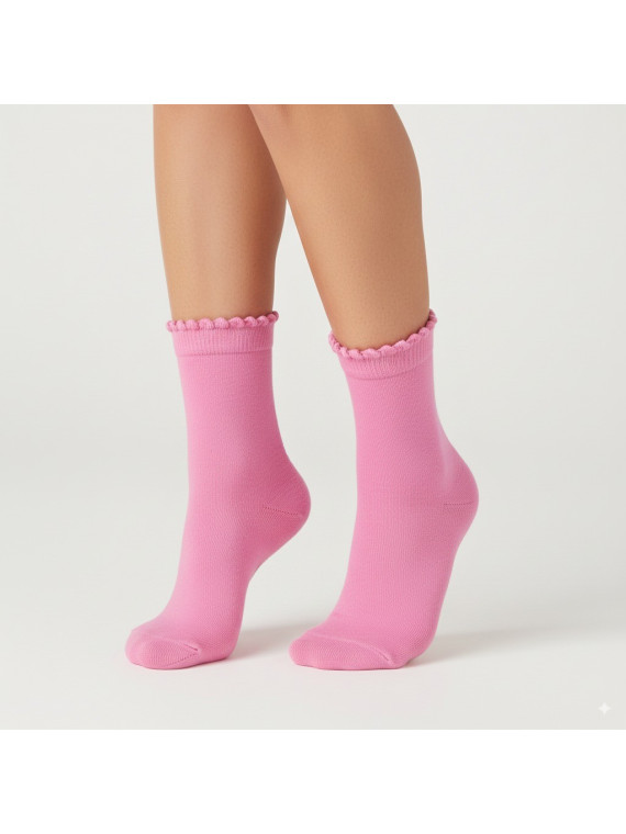 Skarpetki bawełniane różowe gładkie tullinogi