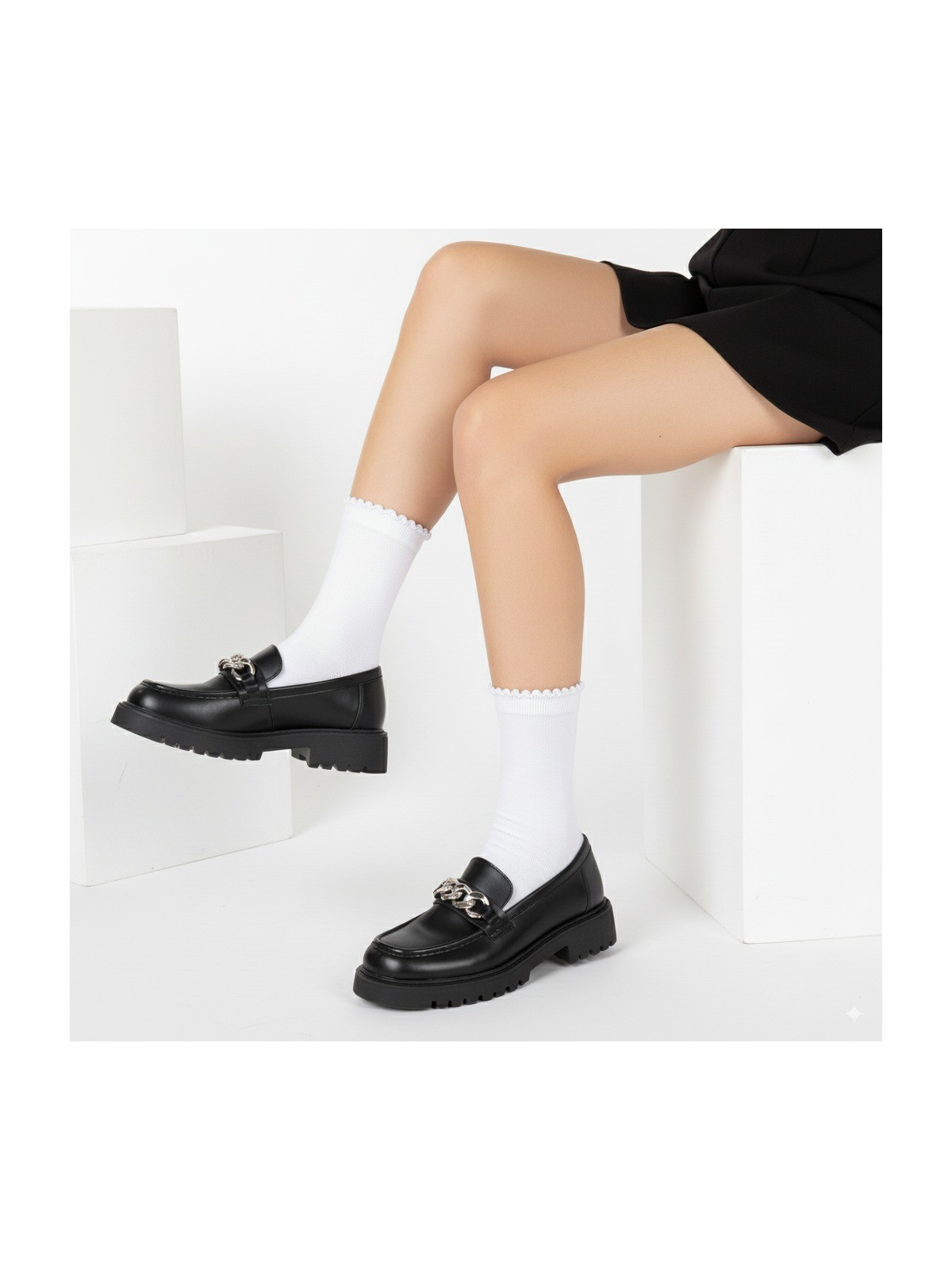 Skarpetki bawełniane białe gładkie tullinogi