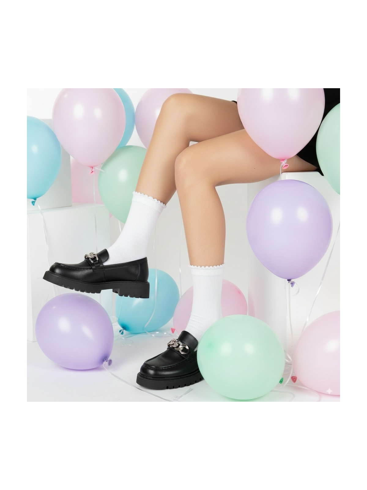 Skarpetki bawełniane białe gładkie tullinogi