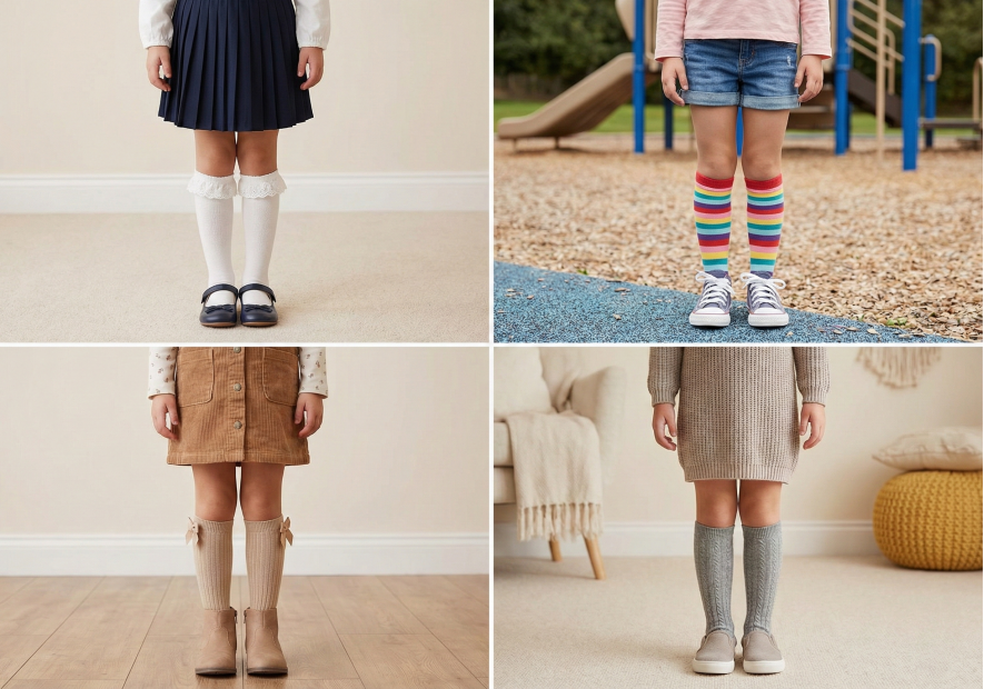 Podkolanówki wracają! 5 modnych i wygodnych stylizacji do przedszkola i szkoły